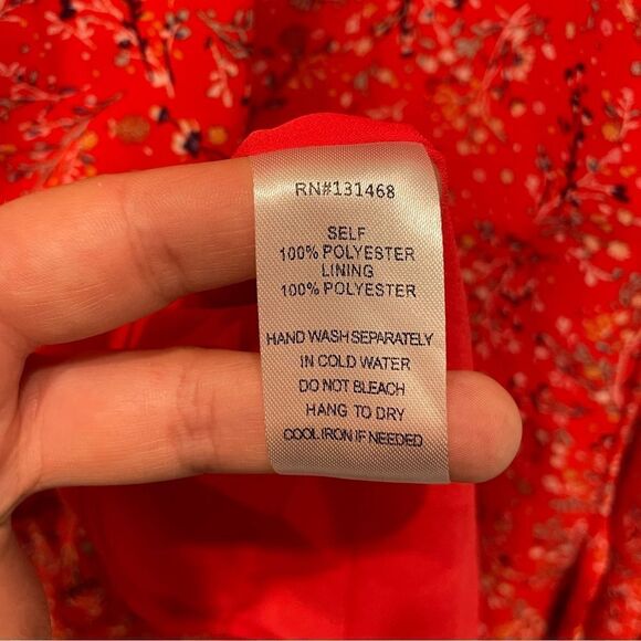 NWT Fate Floral Print Red Ruffle Dress - Size: Small - Picture 8 of 9